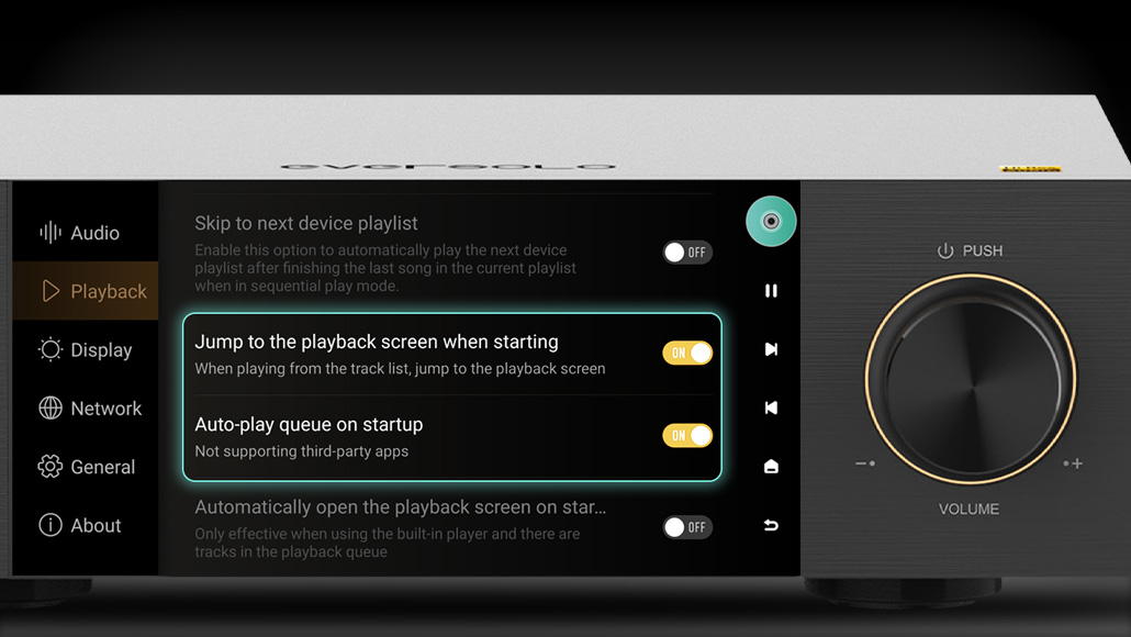 Start Up with Music: Playback Screen & Auto-Play Options